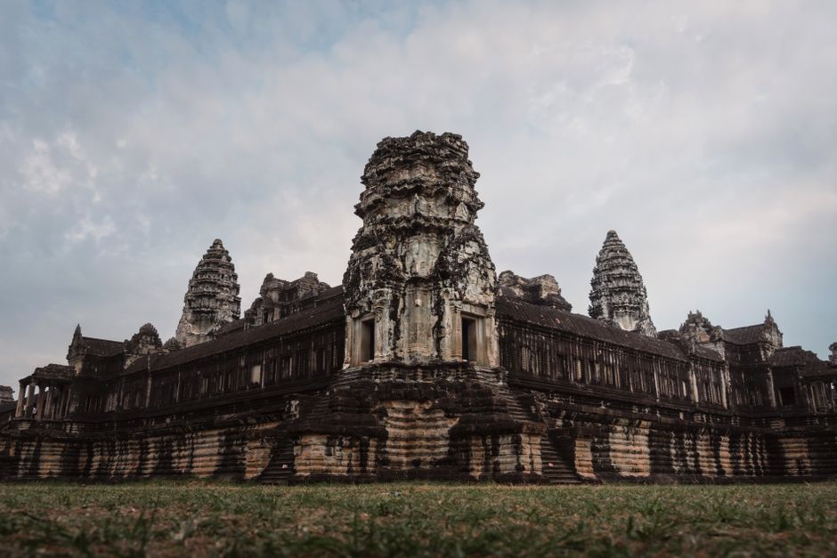 Dramatic view of Angkor Wat, a UNESCO World Heritage site in Cambodia.